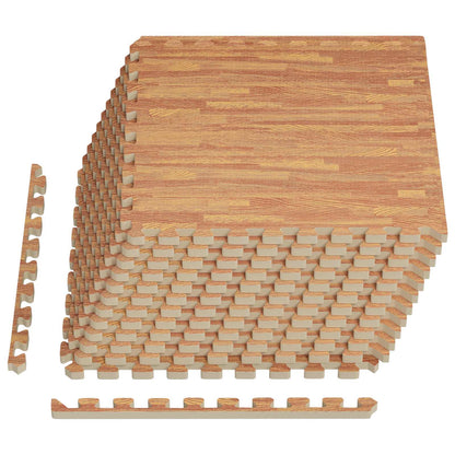vidaXL Pool Ground Mat 12 pcs Wood 4.32 m² EVA Foam