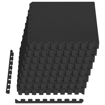 vidaXL Pool Ground Mat 24 pcs Black 8.64 m² EVA Foam
