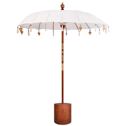 vidaXL Balinese Parasol with Base Round 190 x 190 x 295 cm