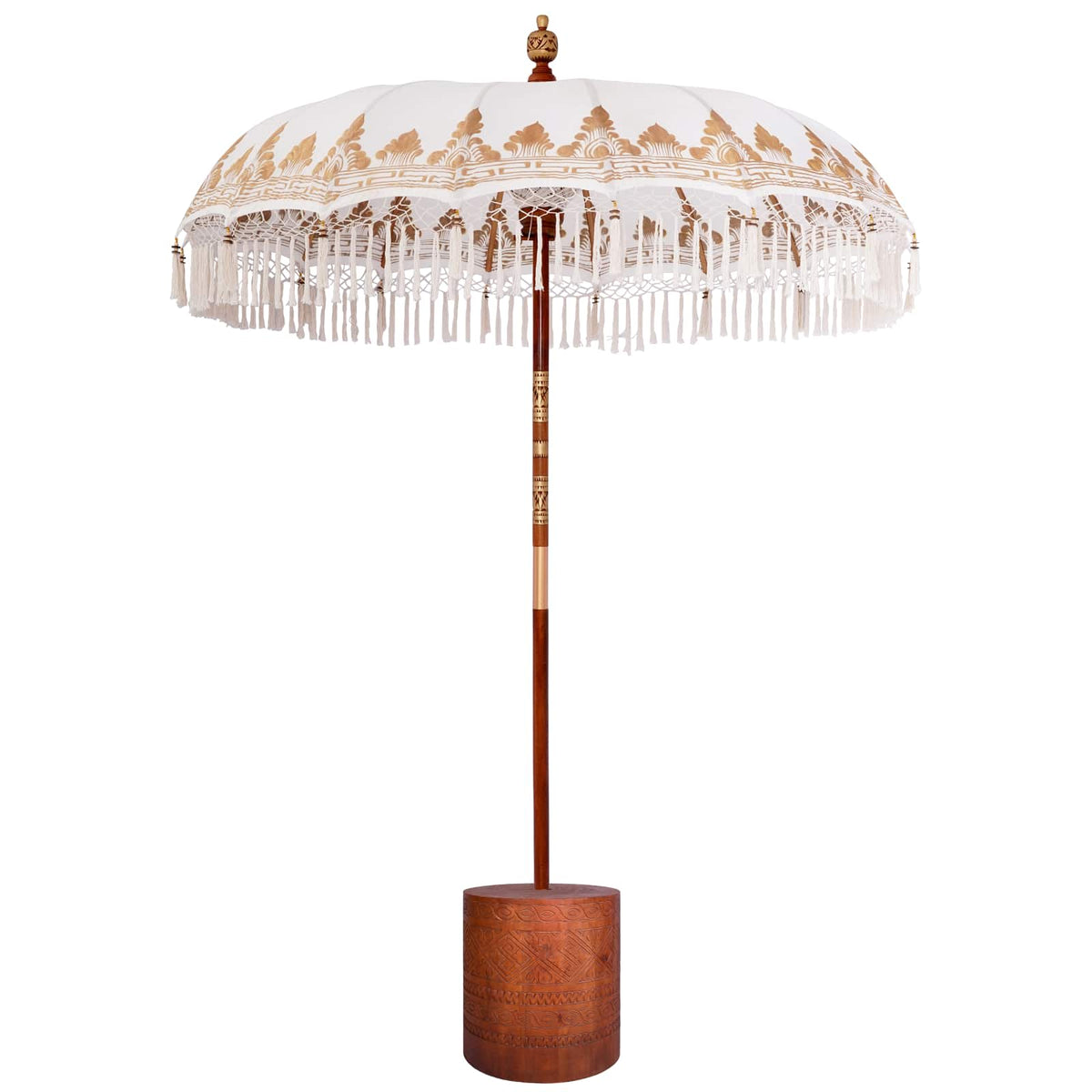 vidaXL Balinese Parasol with Base 2 pcs Cream