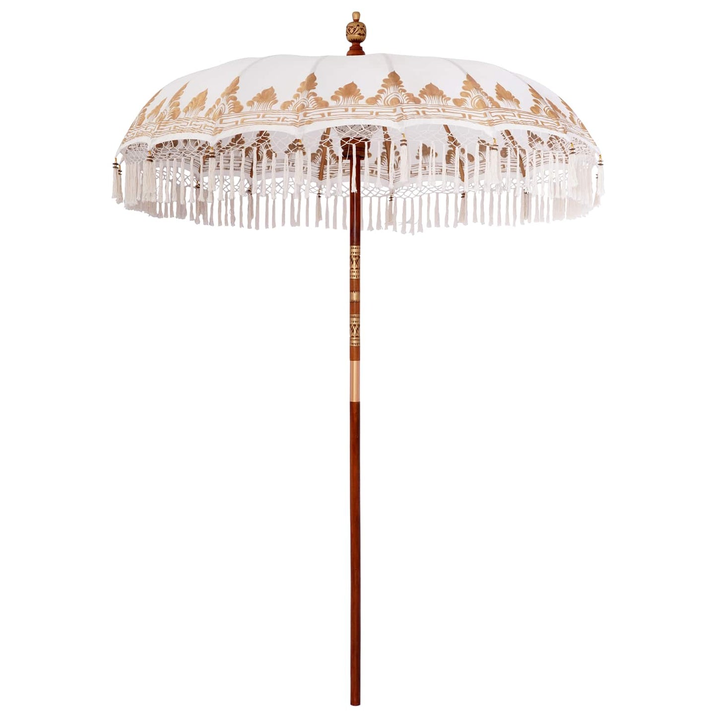 vidaXL Balinese Parasol with Base 2 pcs Cream