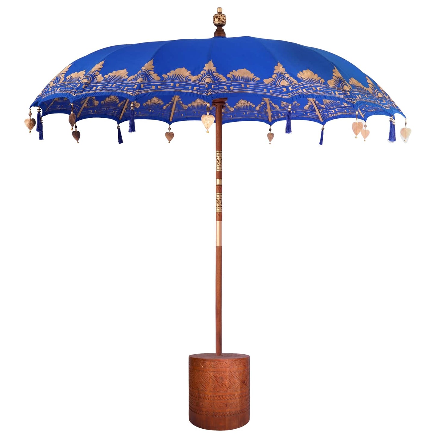 vidaXL Balinese Parasol with Base 2 pcs Blue