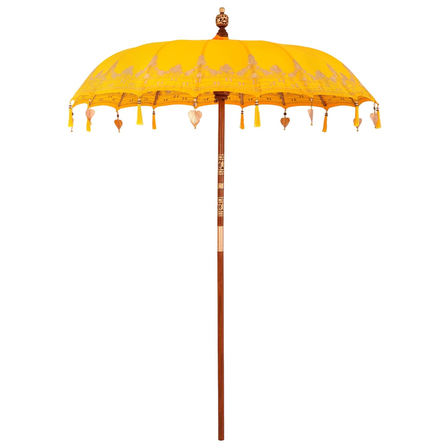 vidaXL Balinese Parasol with Base 190 x 190 x 295 cm Yellow and Brown