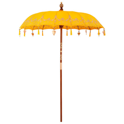 vidaXL Balinese Parasol with Base 190 x 190 x 295 cm Yellow and Brown