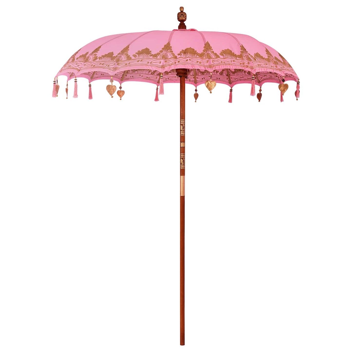 vidaXL Balinese Parasol with Base 2 pcs Pink