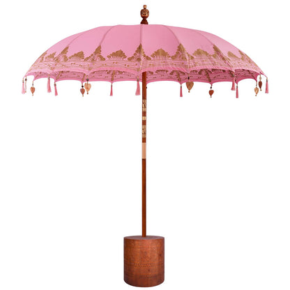 vidaXL Balinese Parasol with Base 2 pcs Pink