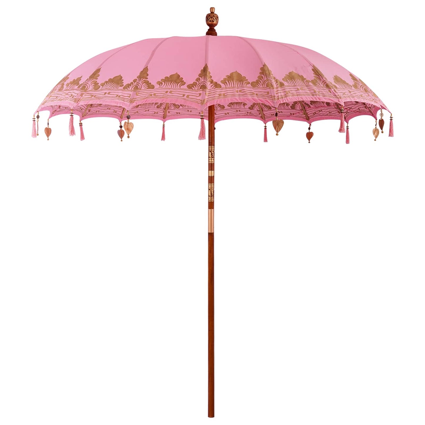 vidaXL Balinese Parasol with Base 2 pcs Pink
