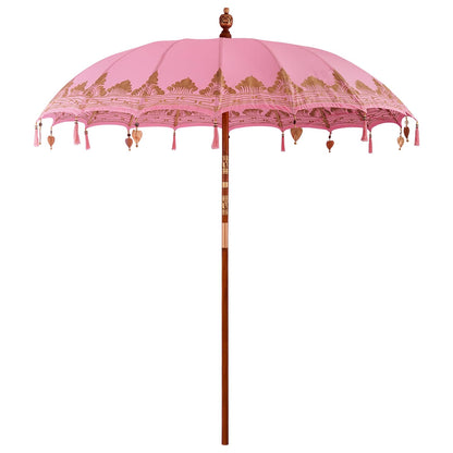 vidaXL Balinese Parasol with Base 2 pcs Pink
