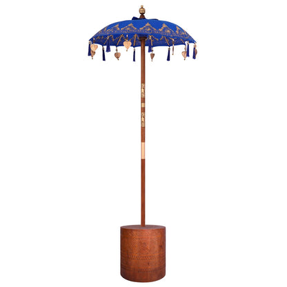 vidaXL Balinese Parasol with Base 2 pcs Blue