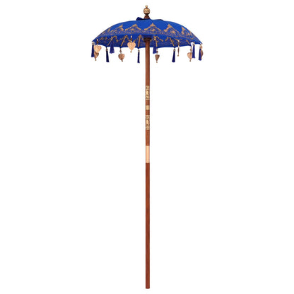 vidaXL Balinese Parasol with Base 2 pcs Blue