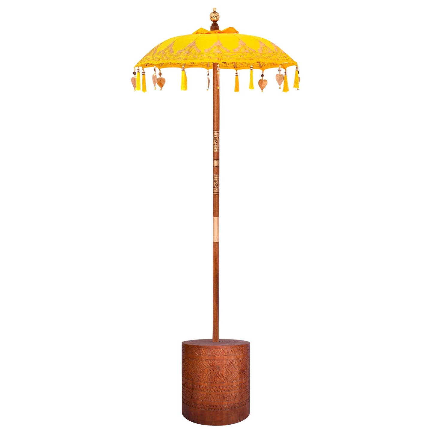 vidaXL Balinese Parasol with Base 2 pcs Yellow