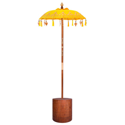 vidaXL Balinese Parasol with Base 2 pcs Yellow