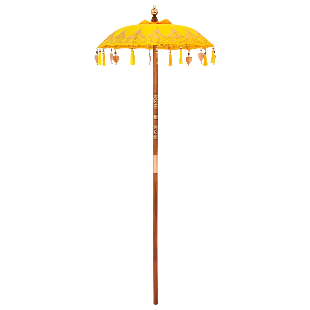 vidaXL Balinese Parasol with Base 2 pcs Yellow