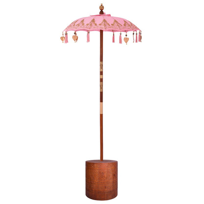 vidaXL Balinese Parasol with Base 2 pcs Pink