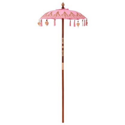 vidaXL Balinese Parasol with Base 2 pcs Pink