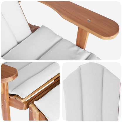 vidaXL Garden Adirondack Chair with Footrest Natural Solid Teak Wood