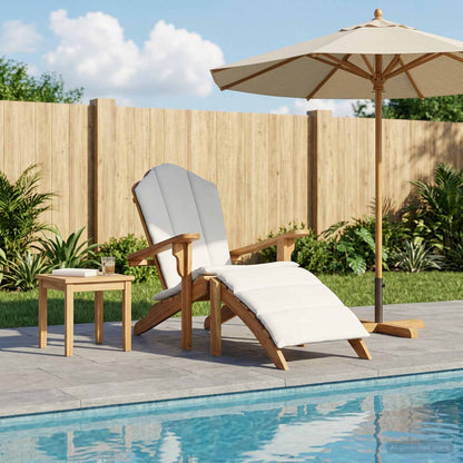 vidaXL Garden Adirondack Chair with Footrest Natural Solid Teak Wood