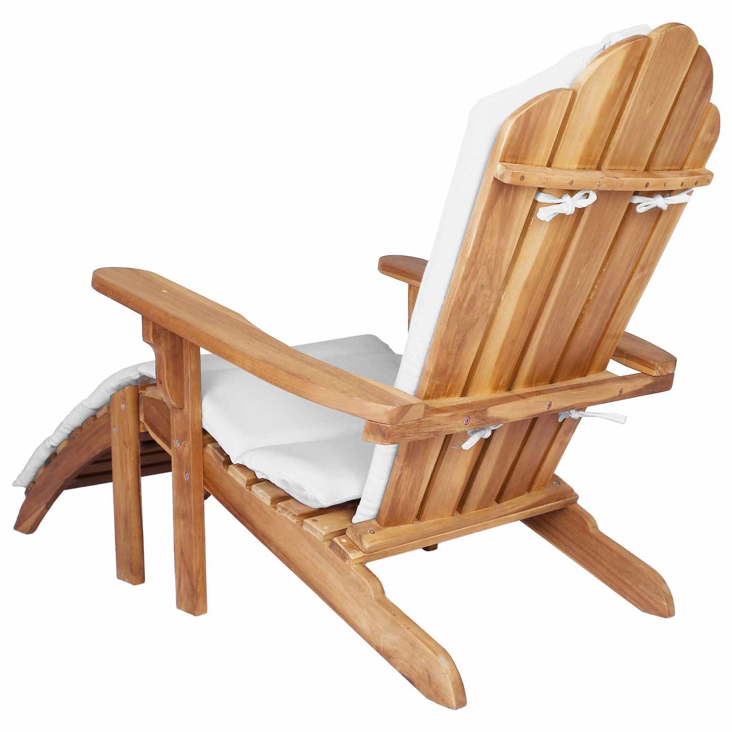 vidaXL Garden Adirondack Chair with Footrest Natural Solid Teak Wood