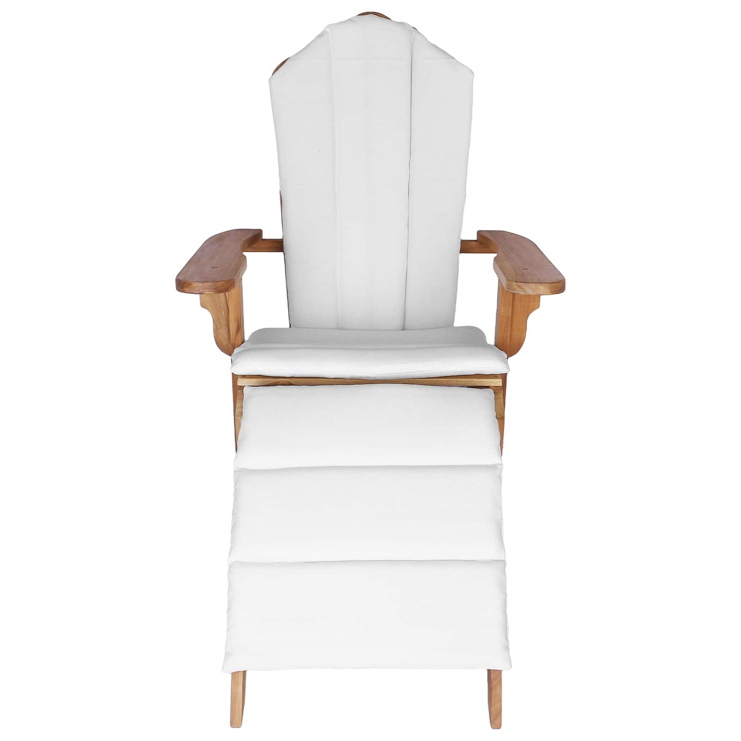 vidaXL Garden Adirondack Chair with Footrest Natural Solid Teak Wood