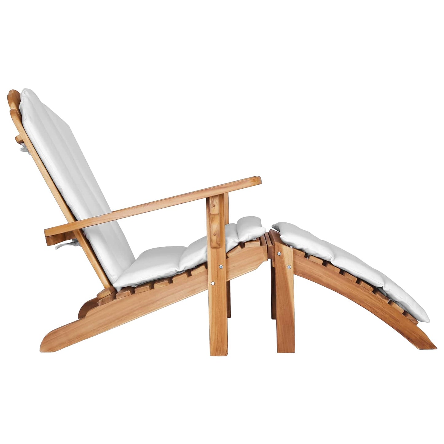 vidaXL Garden Adirondack Chair with Footrest Natural Solid Teak Wood