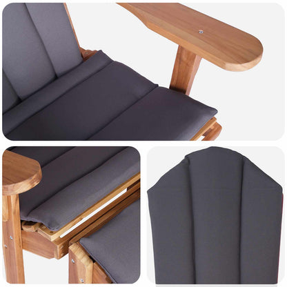 vidaXL Garden Adirondack Chair with Footrest Natural Solid Teak Wood