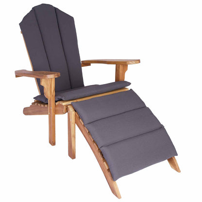 vidaXL Garden Adirondack Chair with Footrest Natural Solid Teak Wood