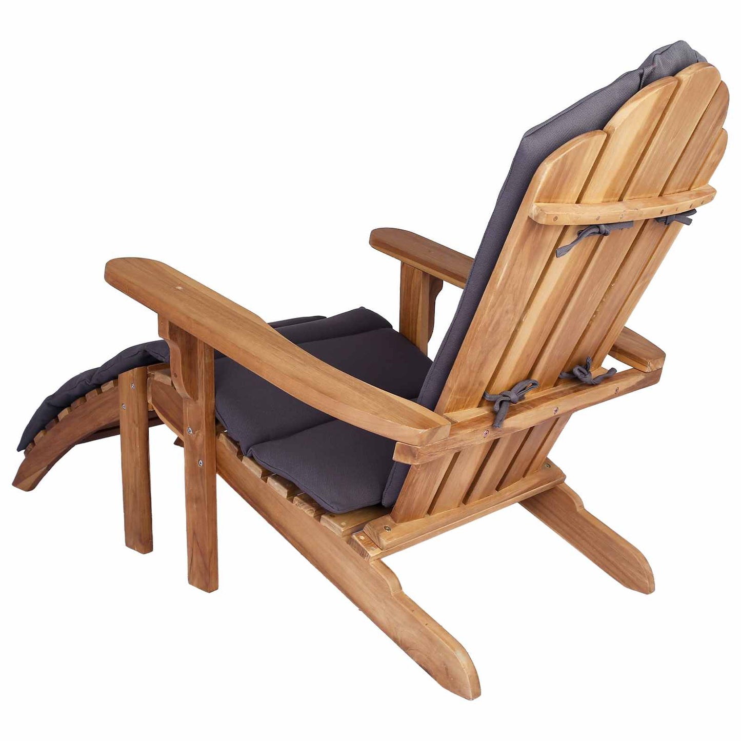 vidaXL Garden Adirondack Chair with Footrest Natural Solid Teak Wood
