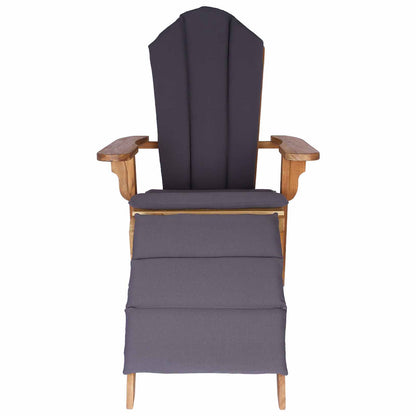 vidaXL Garden Adirondack Chair with Footrest Natural Solid Teak Wood