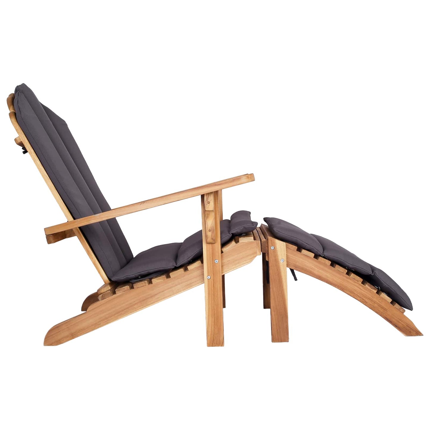 vidaXL Garden Adirondack Chair with Footrest Natural Solid Teak Wood