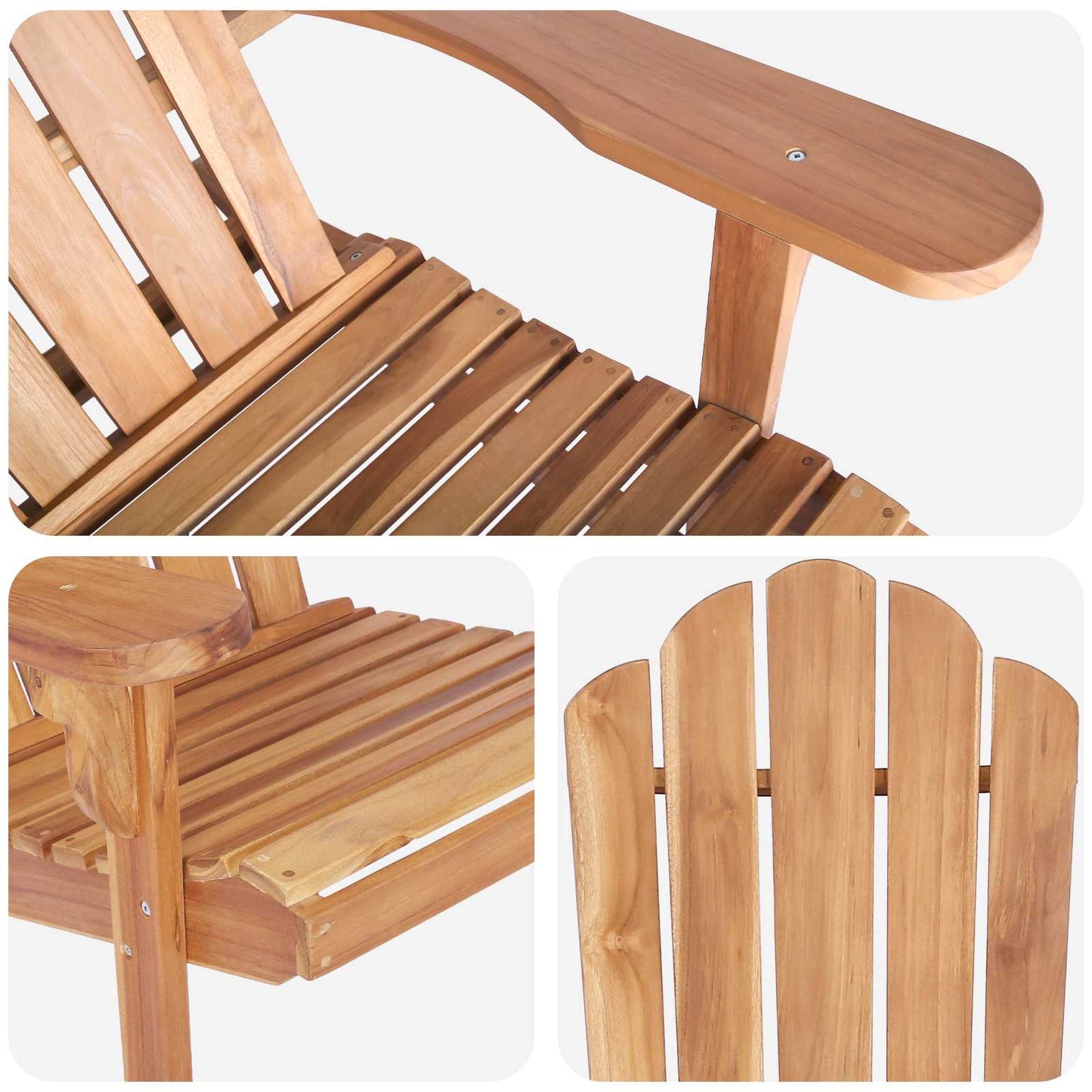 vidaXL Garden Adirondack Chair Natural Solid Teak Wood