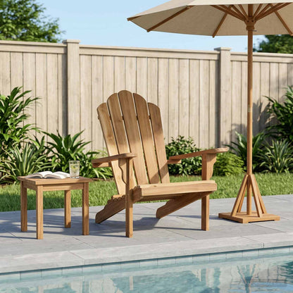 vidaXL Garden Adirondack Chair Natural Solid Teak Wood