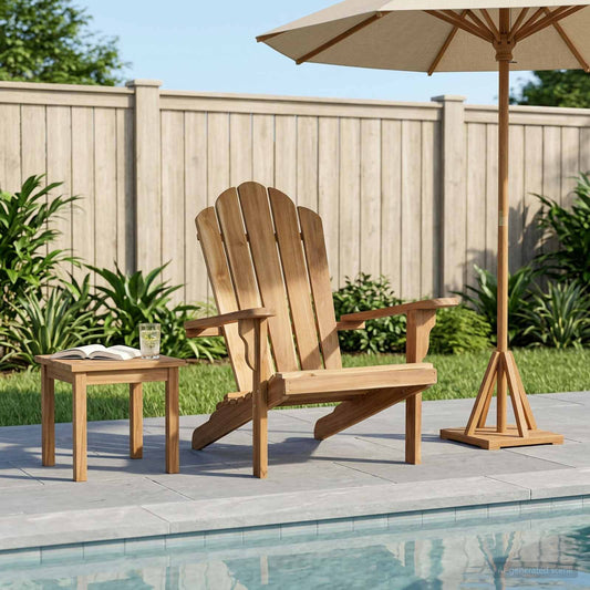 vidaXL Garden Adirondack Chair Natural Solid Teak Wood