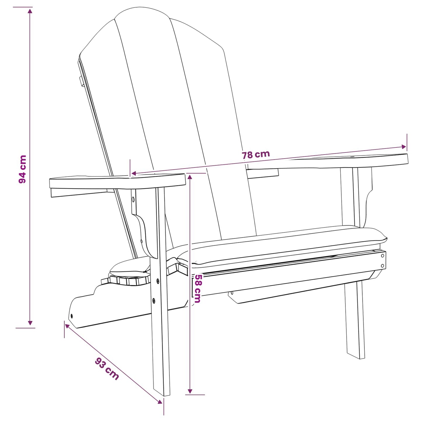 vidaXL Garden Adirondack Chair Natural Solid Teak Wood