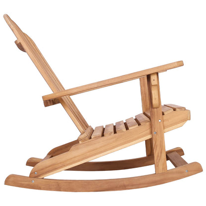 vidaXL Garden Adirondack Rocking Chair Natural Solid Teak wood