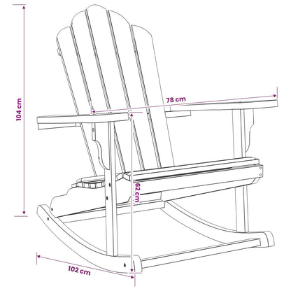 vidaXL Garden Adirondack Rocking Chair Natural Solid Teak wood