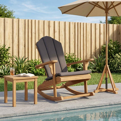 vidaXL Garden Adirondack Rocking Chair Natural Solid Teak wood