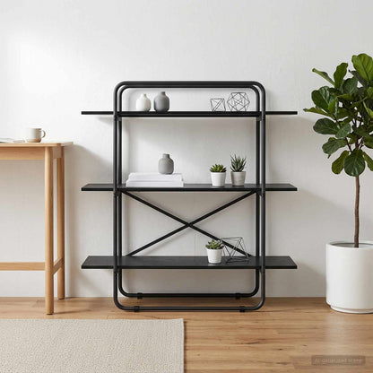 vidaXL Bookshelf 3-Tier 100 x 35 x 105 cm PB Black Oak