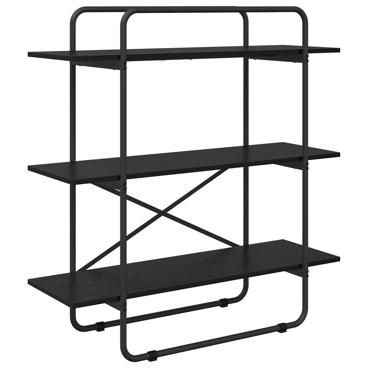 vidaXL Bookshelf 3-Tier 100 x 35 x 105 cm PB Black Oak
