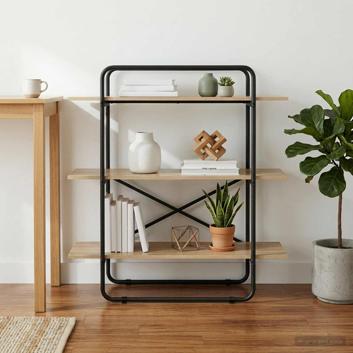 vidaXL Bookshelf 3-Tier 100 x 35 x 105 cm PB Sonoma Oak