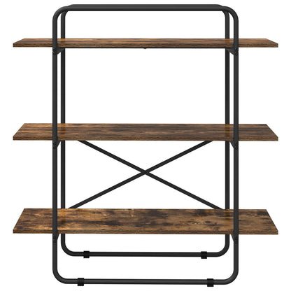 vidaXL Bookshelf 3-Tier 100 x 35 x 105 cm PB Smoked Oak