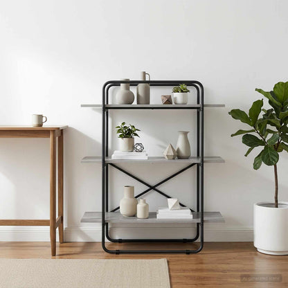 vidaXL Bookshelf 3-Tier 100 x 35 x 105 cm PB Grey Sonoma