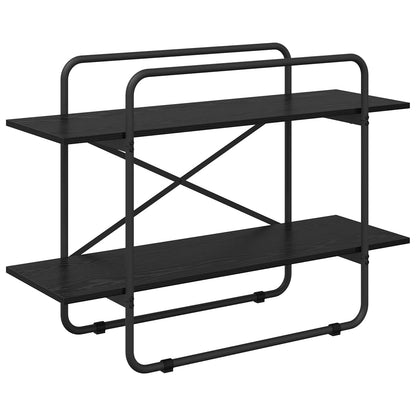 vidaXL Bookshelf 2-Tier 100 x 35 x 70 cm PB Black Oak