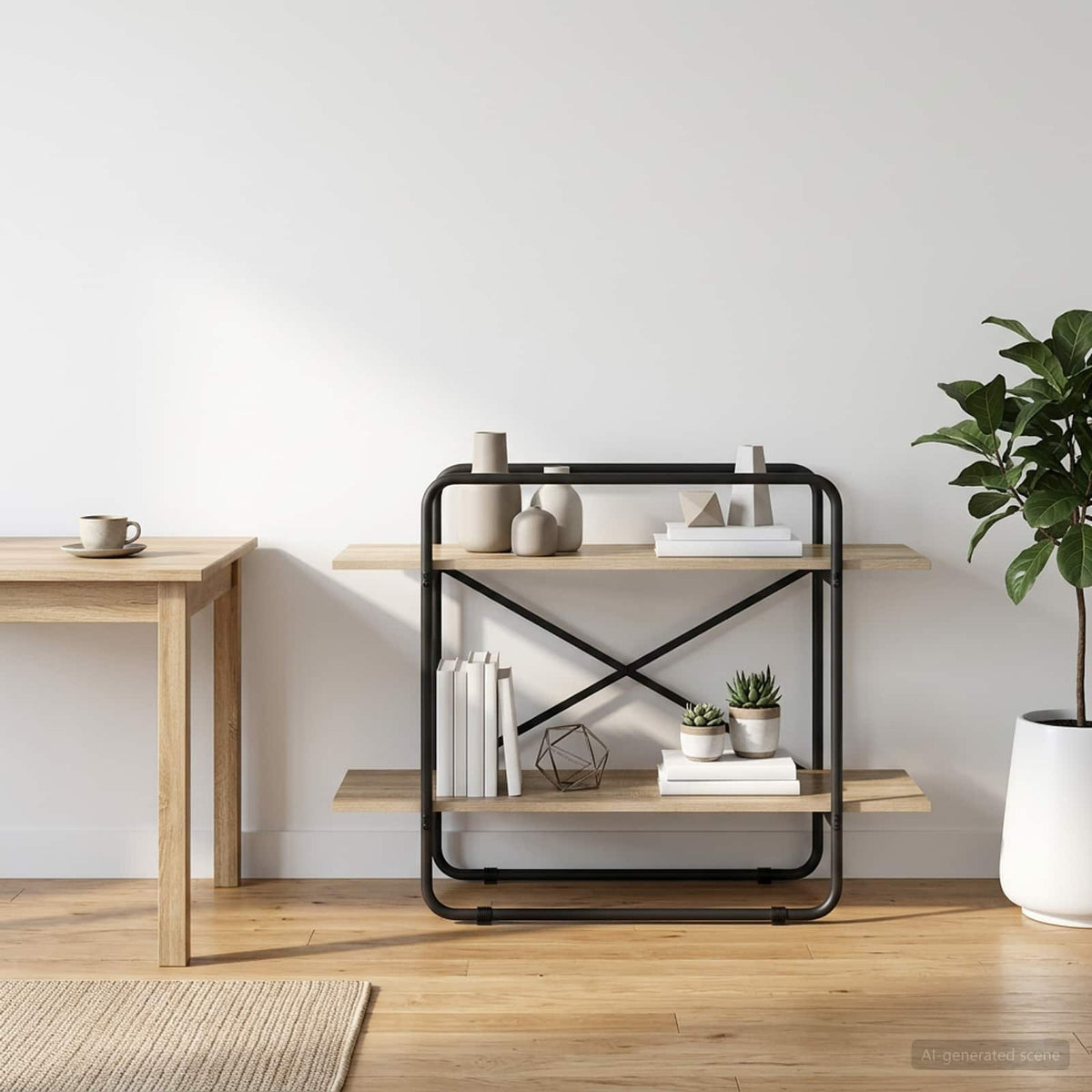 vidaXL Bookshelf 2-Tier 100 x 35 x 70 cm PB Sonoma Oak