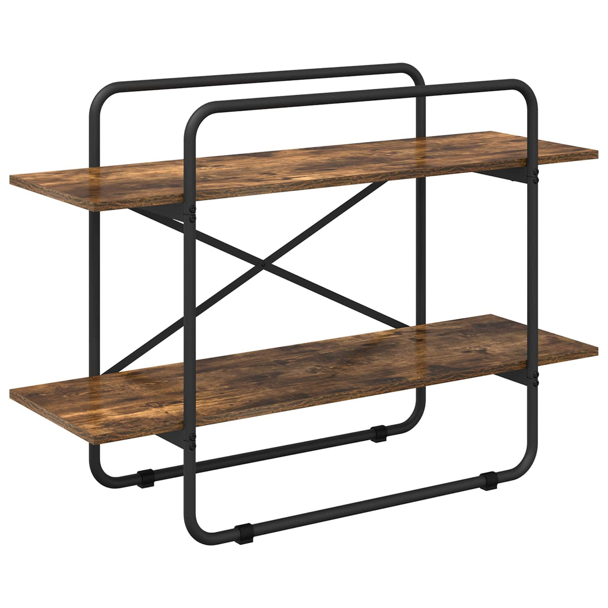 vidaXL Bookshelf 2-Tier 100 x 35 x 70 cm PB Smoked Oak