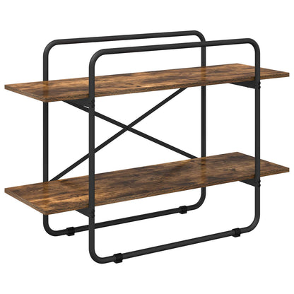 vidaXL Bookshelf 2-Tier 100 x 35 x 70 cm PB Smoked Oak