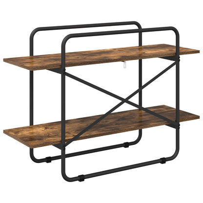 vidaXL Bookshelf 2-Tier 100 x 35 x 70 cm PB Smoked Oak