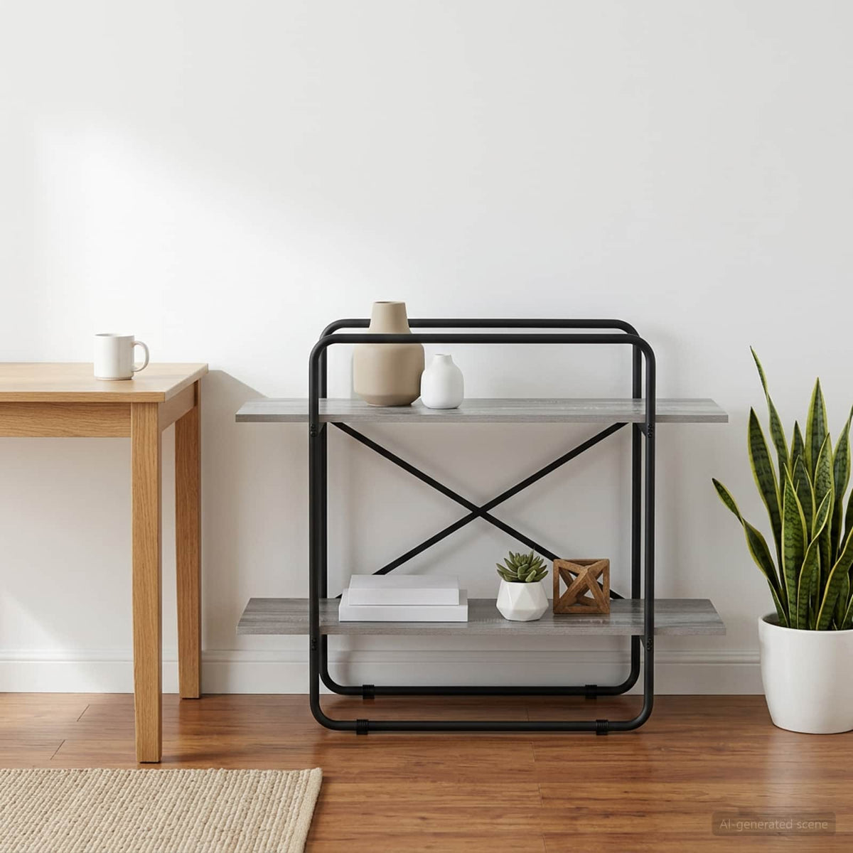 vidaXL Bookshelf 2-Tier 100 x 35 x 70 cm PB Grey Sonoma