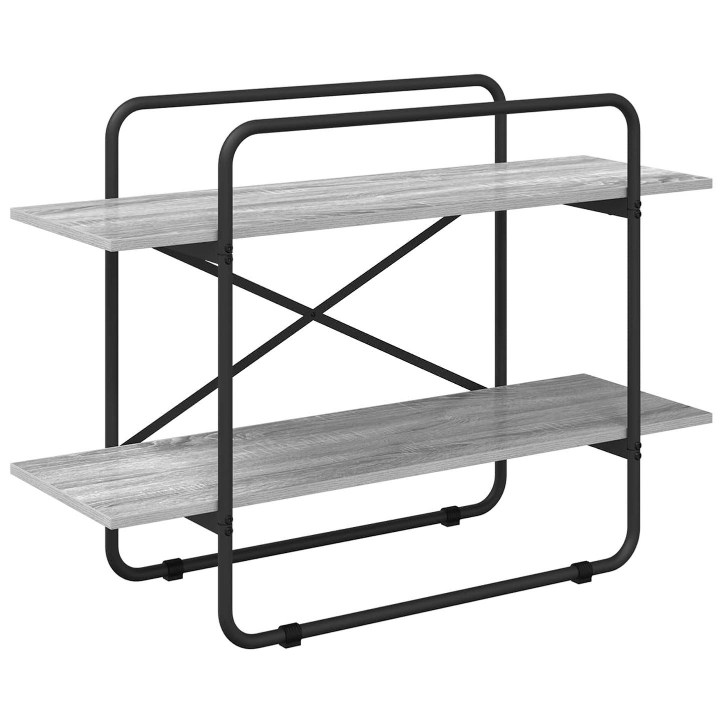 vidaXL Bookshelf 2-Tier 100 x 35 x 70 cm PB Grey Sonoma