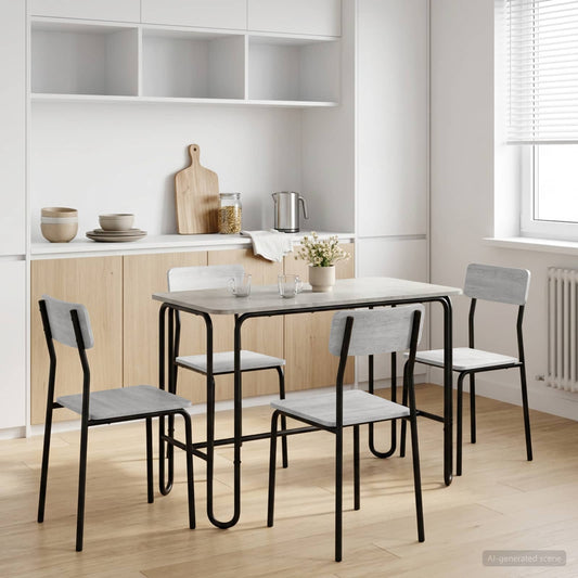 vidaXL Dining Table 100 x 50 x 75 cm Engineered Wood Concrete Grey