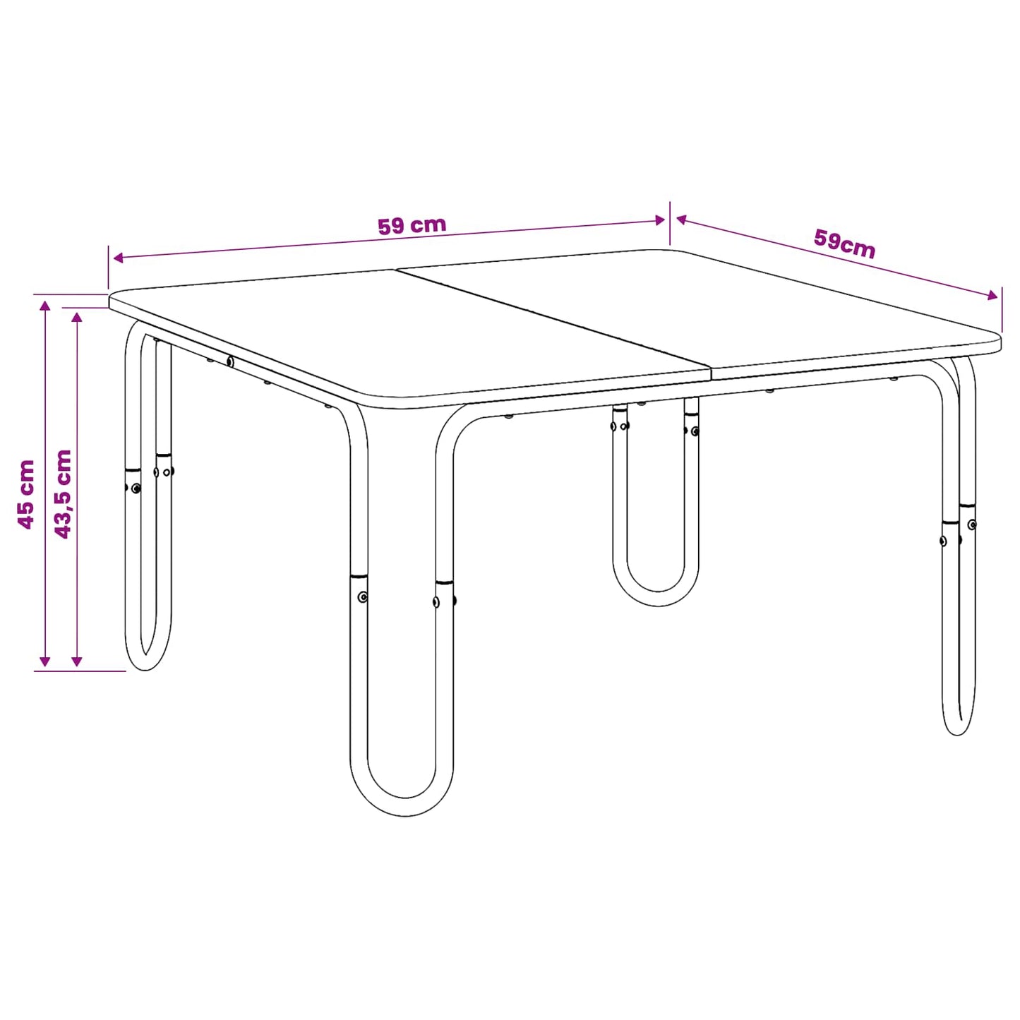 vidaXL Coffee Table Old Wood 59 x 59 x 45 cm Engineered Wood